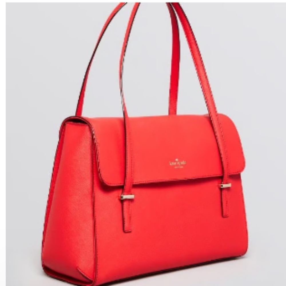 $389 NEW! Kate Spade New York Cedar Street Luciana Shoulder Bag Red Gold Trim